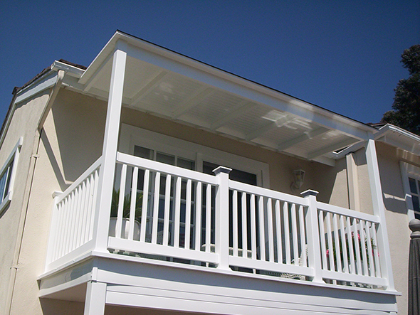 Balcony Solid Patio Cover With Railing